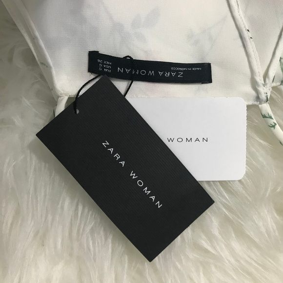 Zara Floral Crop Top Blouse Sz S (C01) - Picture 5 of 8